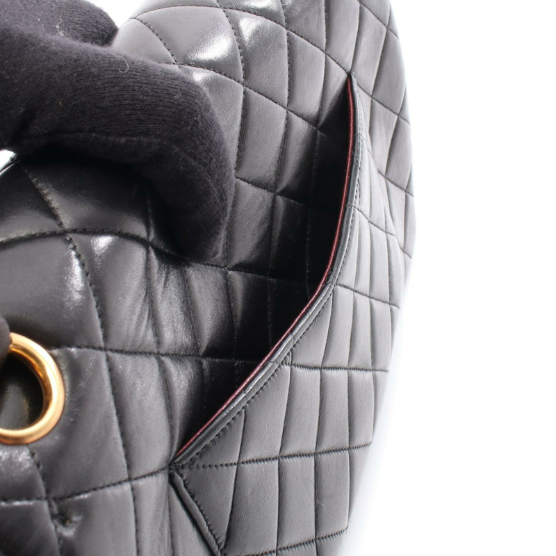 香奈兒 (CHANEL) Matelasse Paris 限量版 W 翻蓋鏈條肩背包 A03570 羊皮 BK 二手-7