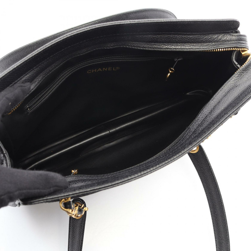 香奈兒三重COCO標誌鏈單背包 A03675 黑色皮革 二手 金色五金 CC-2