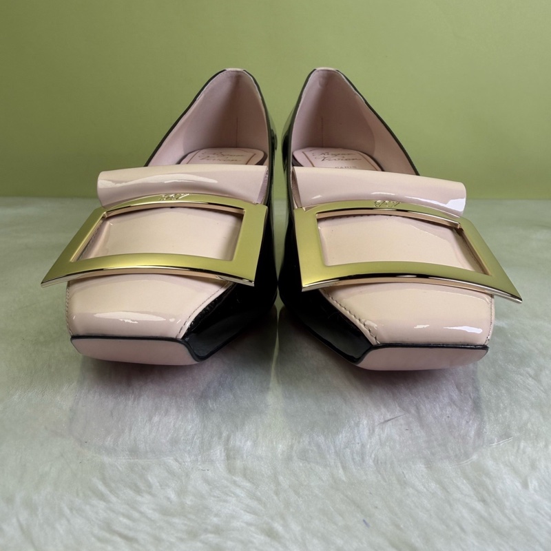 Roger Vivier羅傑維維亞 拼色方扣高跟鞋單鞋 35.5碼 跟高4.5㎝-1