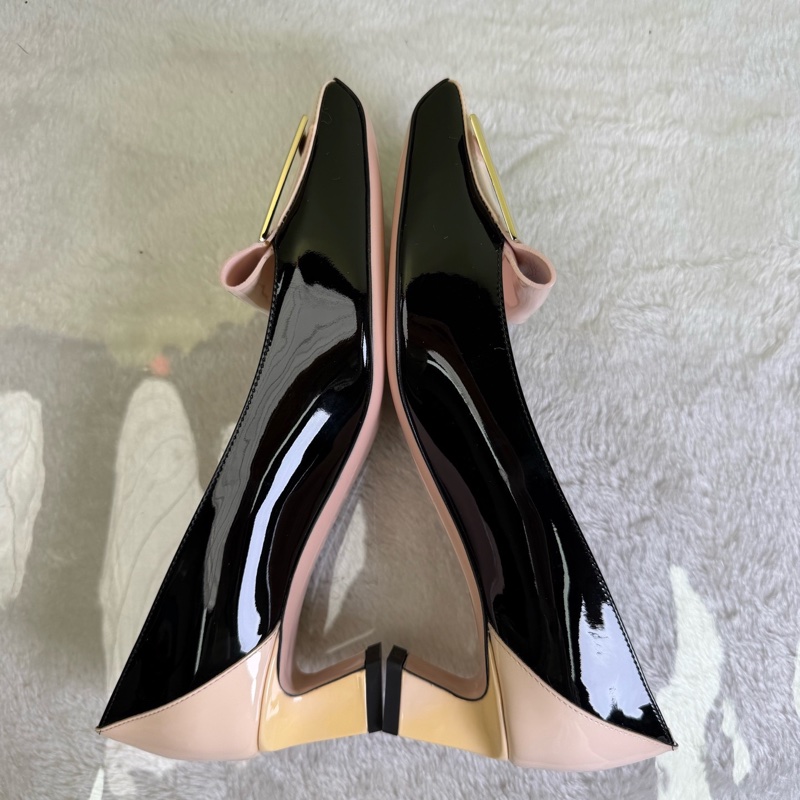 Roger Vivier羅傑維維亞 拼色方扣高跟鞋單鞋 35.5碼 跟高4.5㎝-4