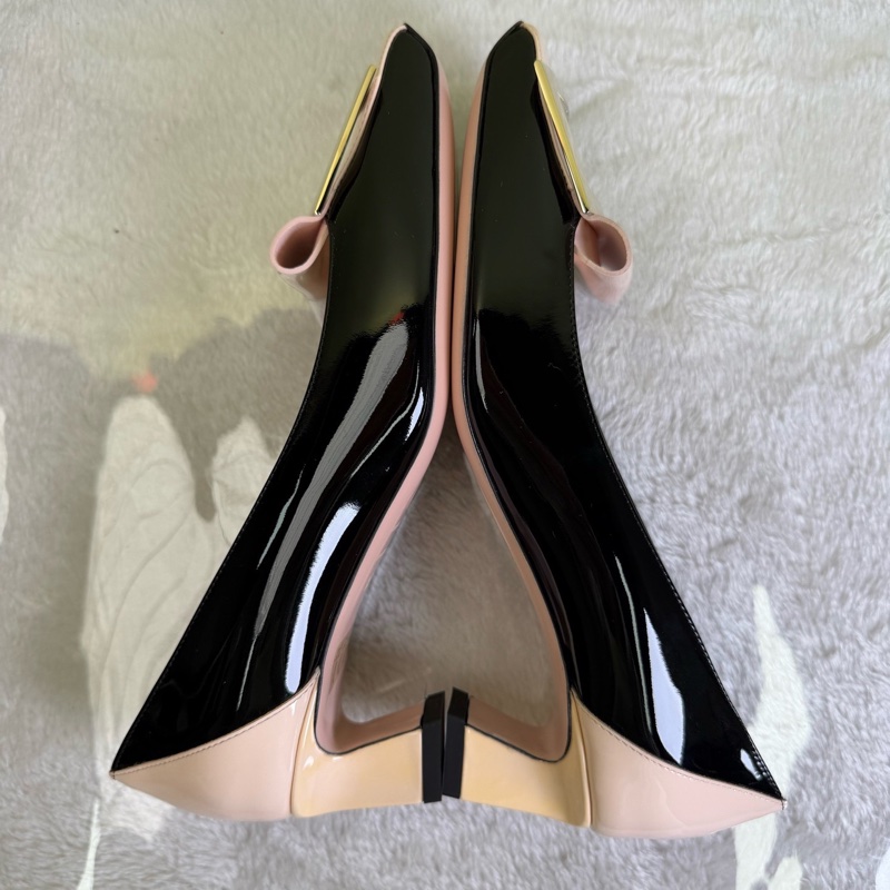 Roger Vivier羅傑維維亞 拼色方扣高跟鞋單鞋 35.5碼 跟高4.5㎝-5