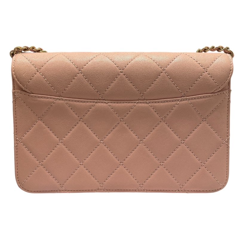 CHANEL 香奈兒 A93221 BEAUTY LOCK 側背包 皮革 粉色 金釦-1
