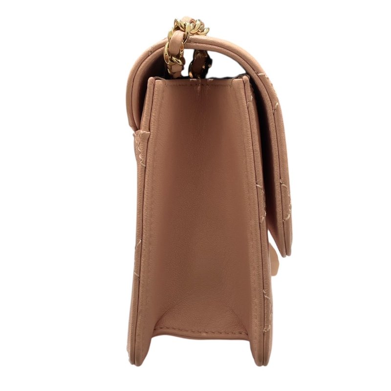 CHANEL 香奈兒 A93221 BEAUTY LOCK 側背包 皮革 粉色 金釦-2