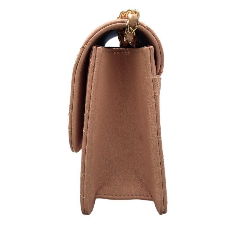 CHANEL 香奈兒 A93221 BEAUTY LOCK 側背包 皮革 粉色 金釦-3