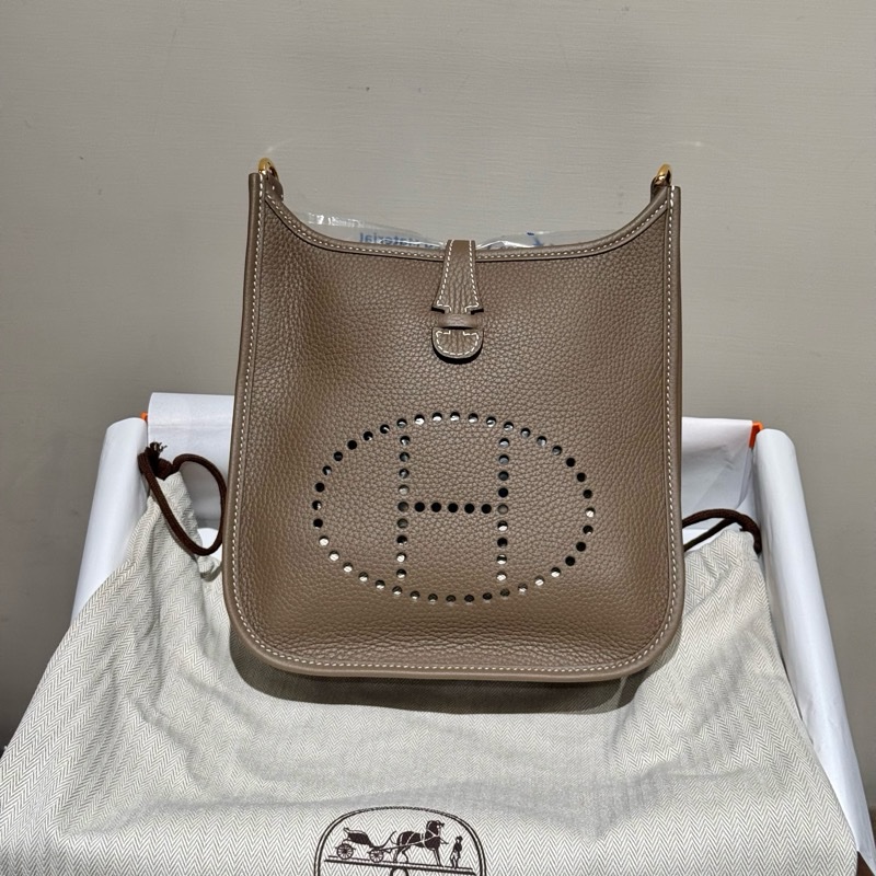 【全新現貨】Hermès Evelyne 23 K刻 大象灰金扣-0