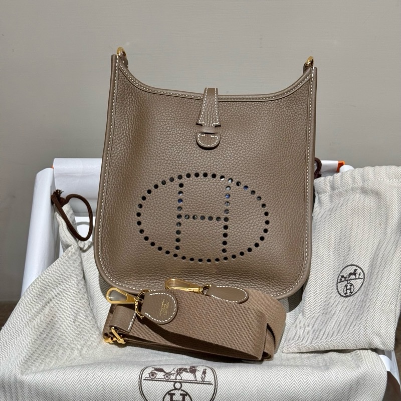 【全新現貨】Hermès Evelyne 23 K刻 大象灰金扣-5