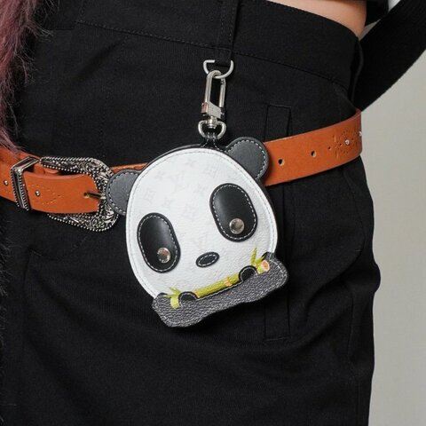 Louis Vuitton Panda 帆布手袋吊飾(M03397-黑白)