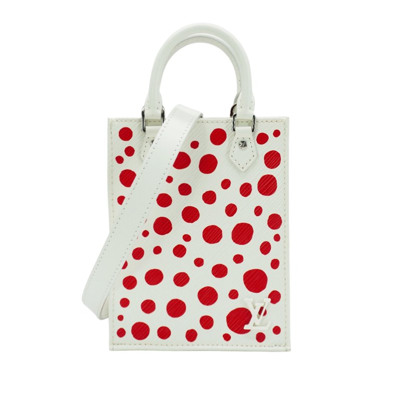 Louis Vuitton x YK 草間彌生 展示品 EPI皮革斜背手機包(M81986-白紅)-0