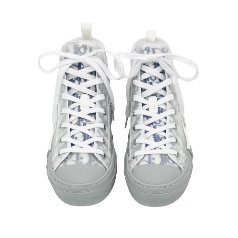 Dior Oblique緹花帆布高筒休閒鞋#42(白/灰)-1