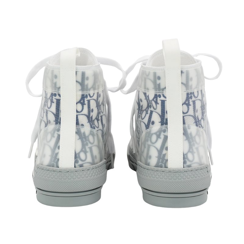 Dior Oblique緹花帆布高筒休閒鞋#42(白/灰)-3