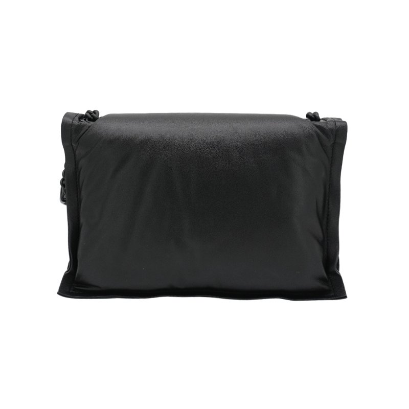 Ferragamo 霧面牛皮黑鍊肩背枕頭包(黑)-2