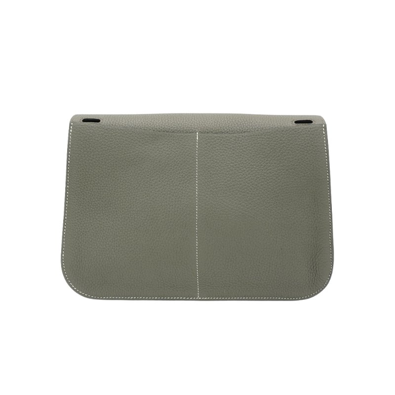 Hermes 展示品 Halzan 31 牛皮手提/斜背兩用包(AG灰/金釦)-2