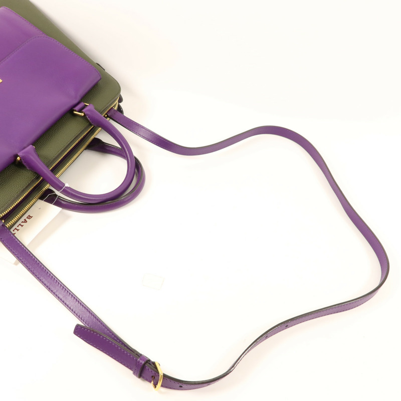 BALLY 牛皮皮革2Way Shoulder Bag金扣手挽肩背兩用袋-4