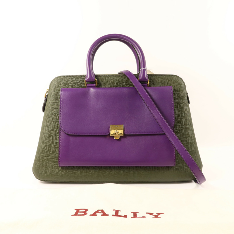 BALLY 牛皮皮革2Way Shoulder Bag金扣手挽肩背兩用袋-15