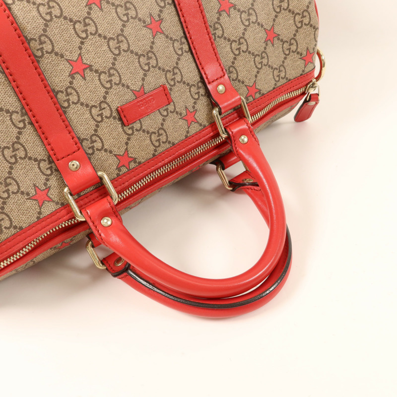 GUCCI 塗層帆布Boston Bag金扣手挽袋-4