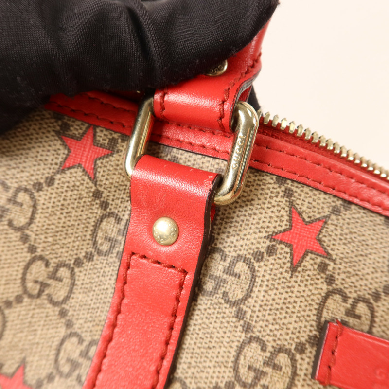 GUCCI 塗層帆布Boston Bag金扣手挽袋-14