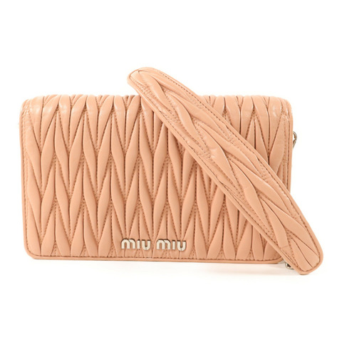 Miu Miu 羊皮皮革Mateiasse Delice銀扣鏈帶肩背袋