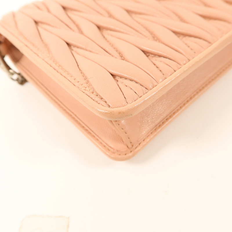 Miu Miu 羊皮皮革Mateiasse Delice銀扣鏈帶肩背袋-18