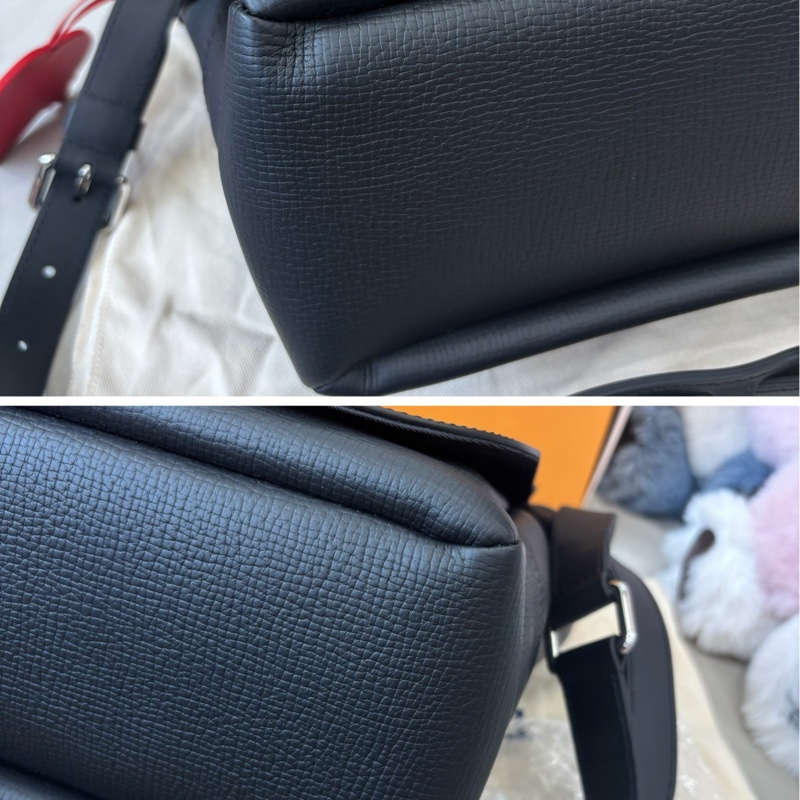 LV Nigo聯名款牛仔拼皮郵差包 尺寸約31×26 芯片款 附件:盒子塵袋-8