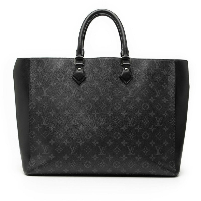 路易威登 Monogram Eclipse Grand Sac 手提包 M44733 灰色/黑色皮革 男士 LOUIS VUITTON-0