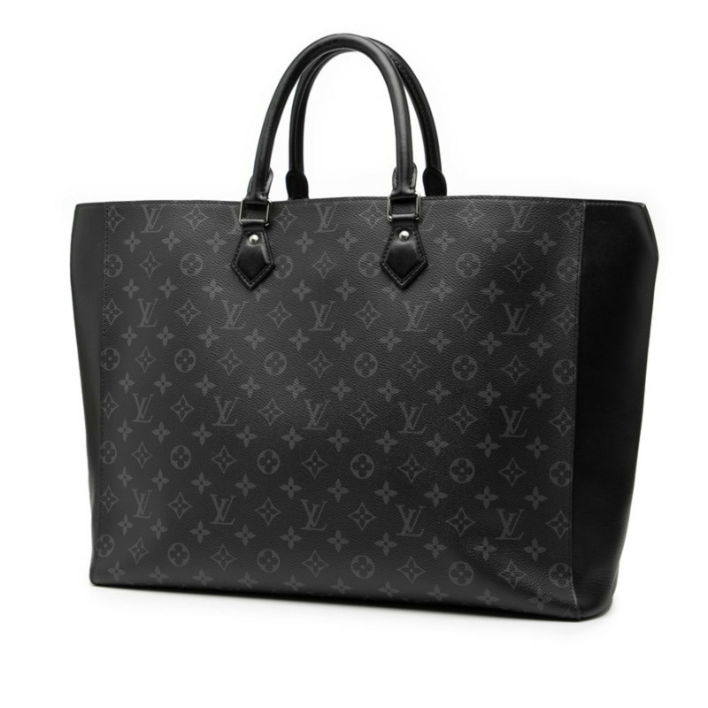 路易威登 Monogram Eclipse Grand Sac 手提包 M44733 灰色/黑色皮革 男士 LOUIS VUITTON-1