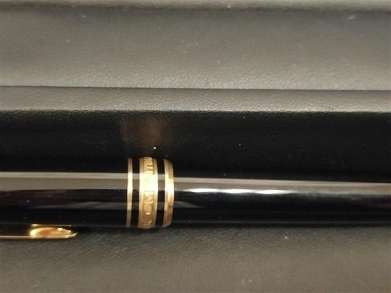 真品MONTBLANC 萬寶龍 Meisterstück 大師傑作（大班）鍍黃金經典原子筆-7