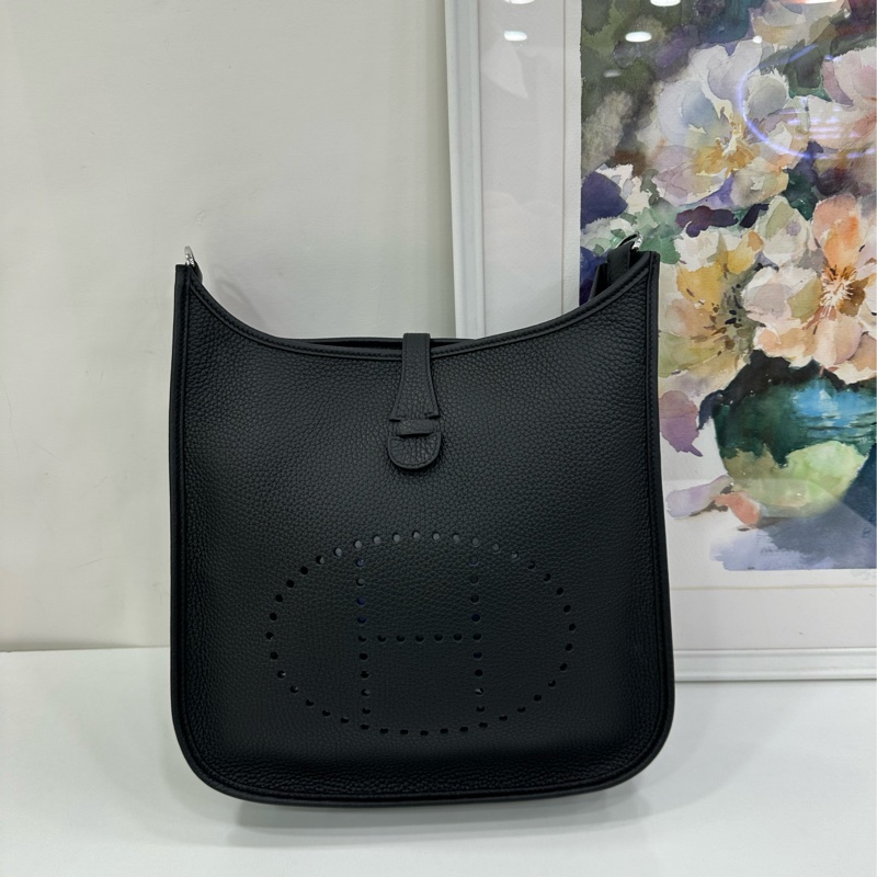 Hermes 愛馬仕Evelyne 29黑銀 K刻 全新 日本購證-1