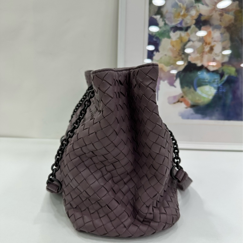 BV香芋紫色編製鏈條托特 有鏡子 99新-3