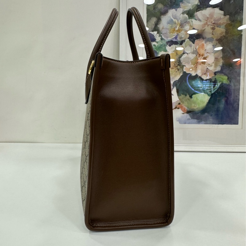 Gucci古馳 Retro棕色老花托特包黑標039 閒置未使用品 有購證-4