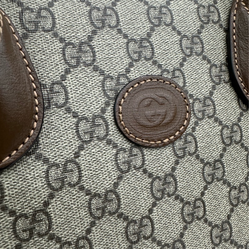 Gucci古馳 Retro棕色老花托特包黑標039 閒置未使用品 有購證-8