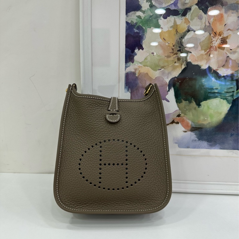 Hermes/愛馬仕mini伊芙琳 大象灰 K刻 全新有購證-1
