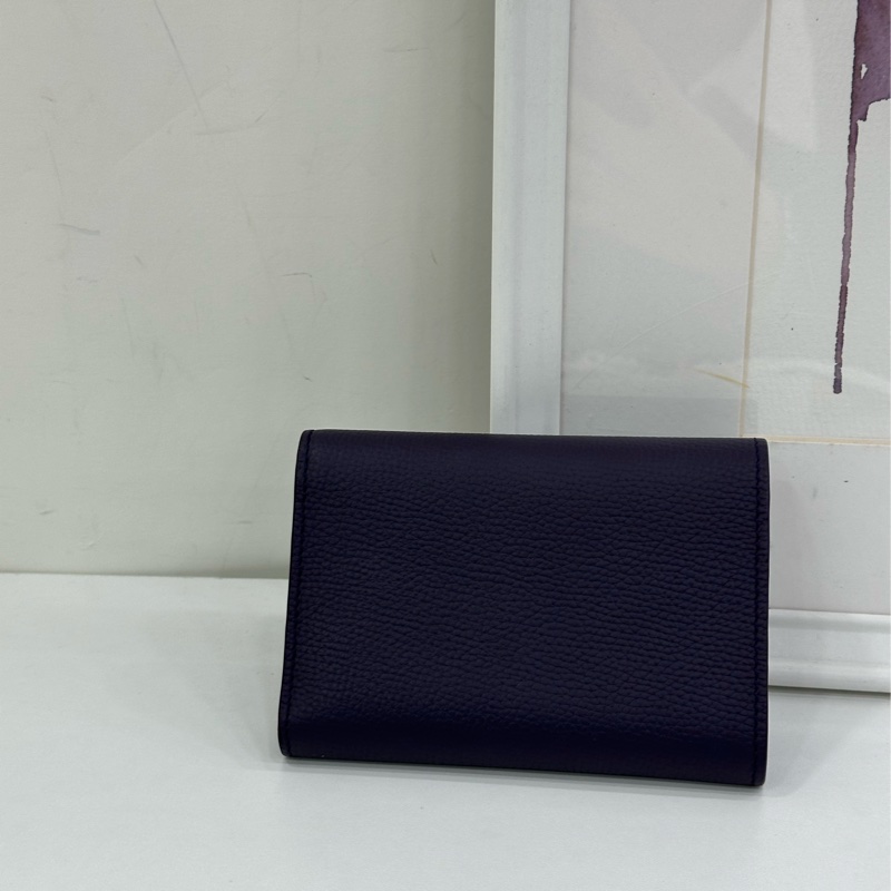 Loewe 羅意威 紫色三折短版皮夾 全新有購證-2