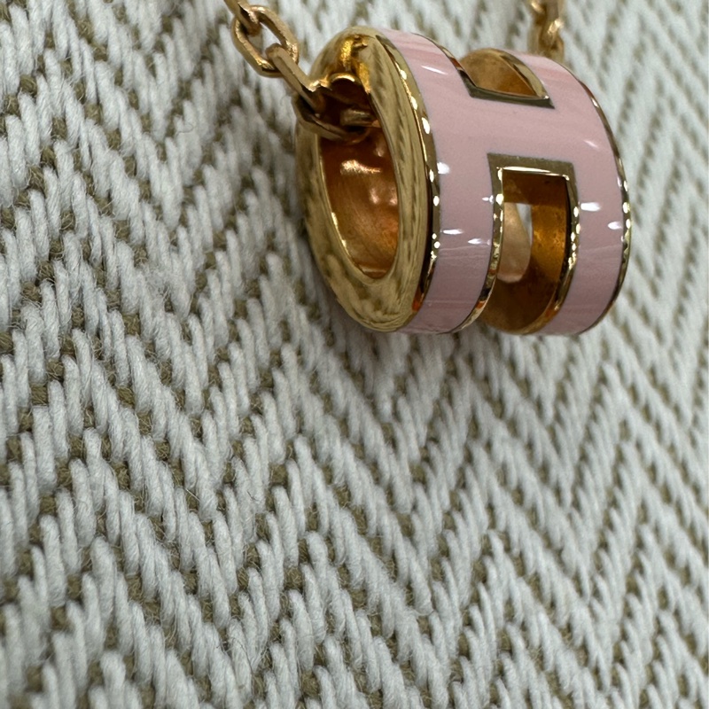 Hermes愛馬仕 H項鍊mini POPH系列 粉紅玫瑰金 閒置-2