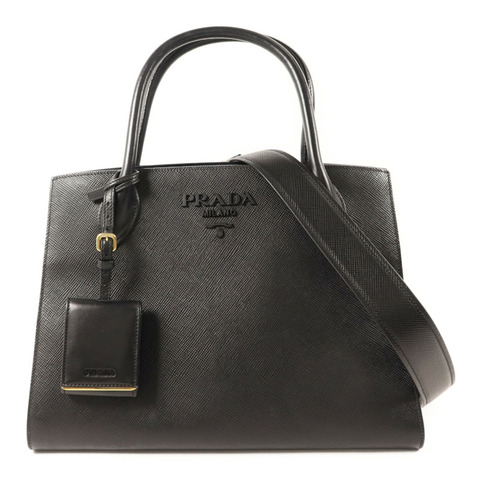 PRADA 牛皮皮革2 Way Shoulder金扣手挽肩背兩用袋