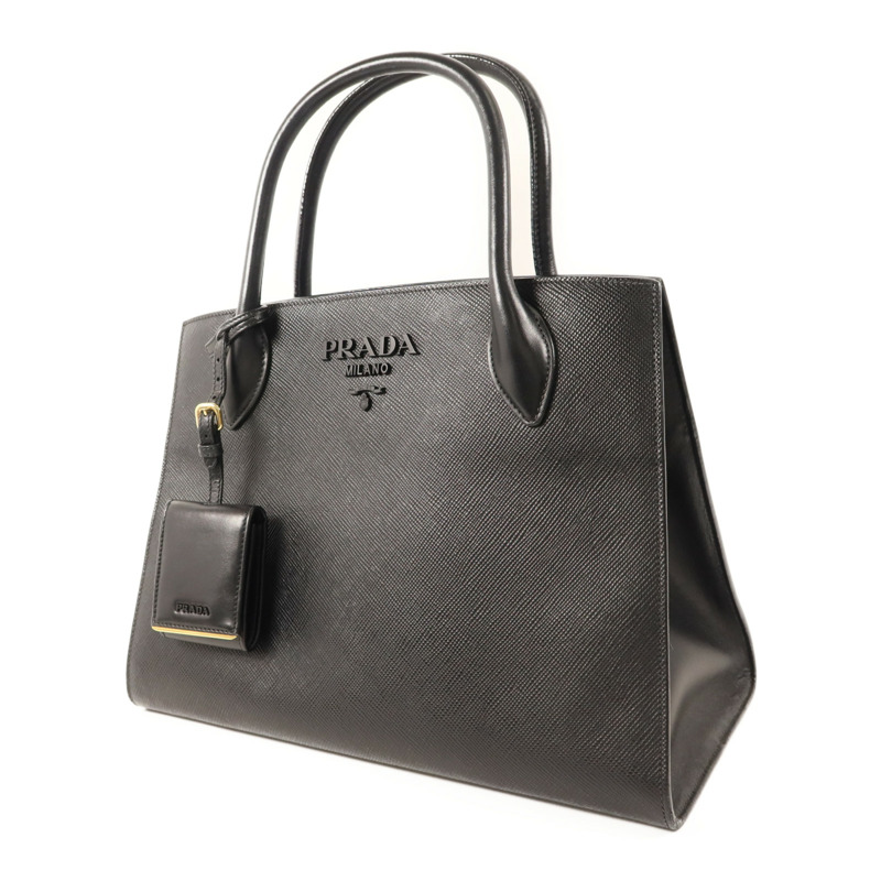 PRADA 牛皮皮革2 Way Shoulder金扣手挽肩背兩用袋-2