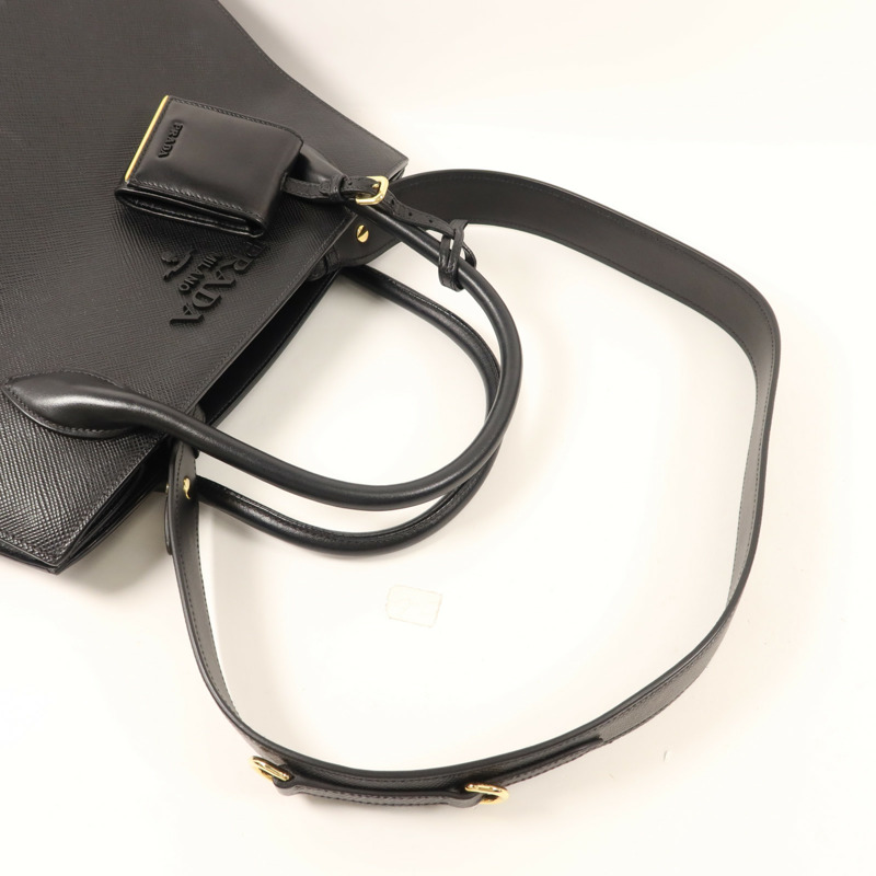 PRADA 牛皮皮革2 Way Shoulder金扣手挽肩背兩用袋-4