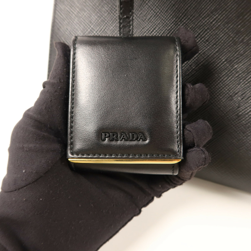 PRADA 牛皮皮革2 Way Shoulder金扣手挽肩背兩用袋-9