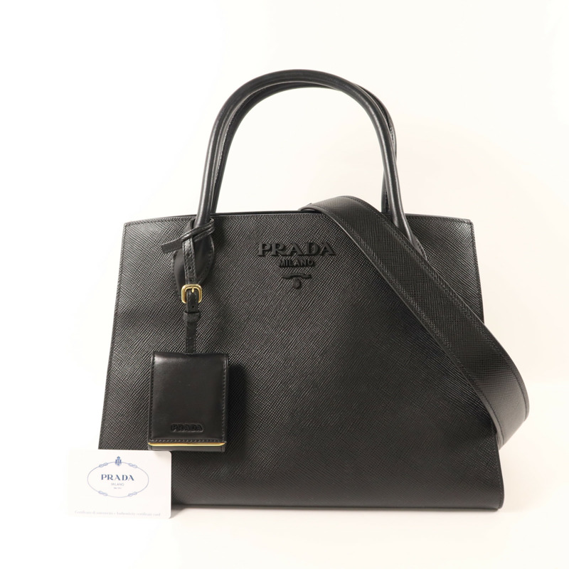 PRADA 牛皮皮革2 Way Shoulder金扣手挽肩背兩用袋-23