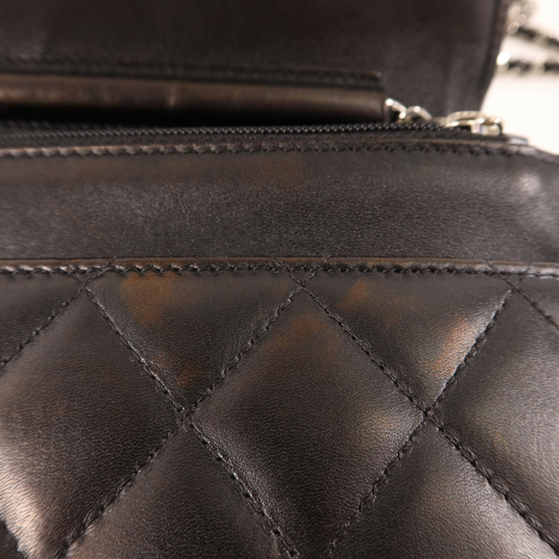 CHANEL 牛皮皮革Cambon Wallet On Chain銀扣鏈帶肩背袋-19