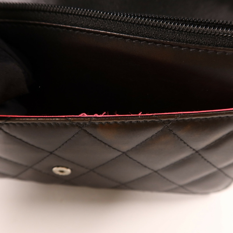 CHANEL 牛皮皮革Cambon Wallet On Chain銀扣鏈帶肩背袋-20