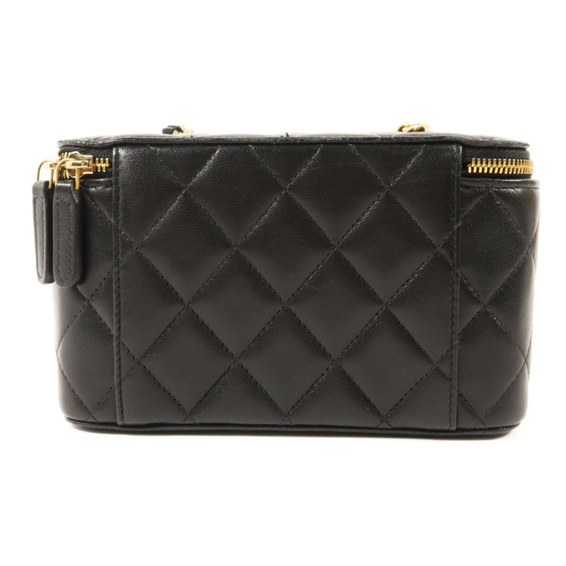 CHANEL 羊皮皮革Vanity Bag金扣鏈帶肩背袋-1