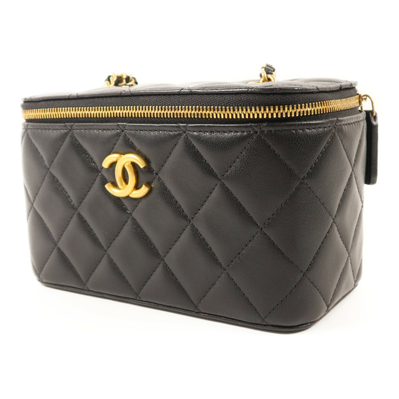 CHANEL 羊皮皮革Vanity Bag金扣鏈帶肩背袋-2