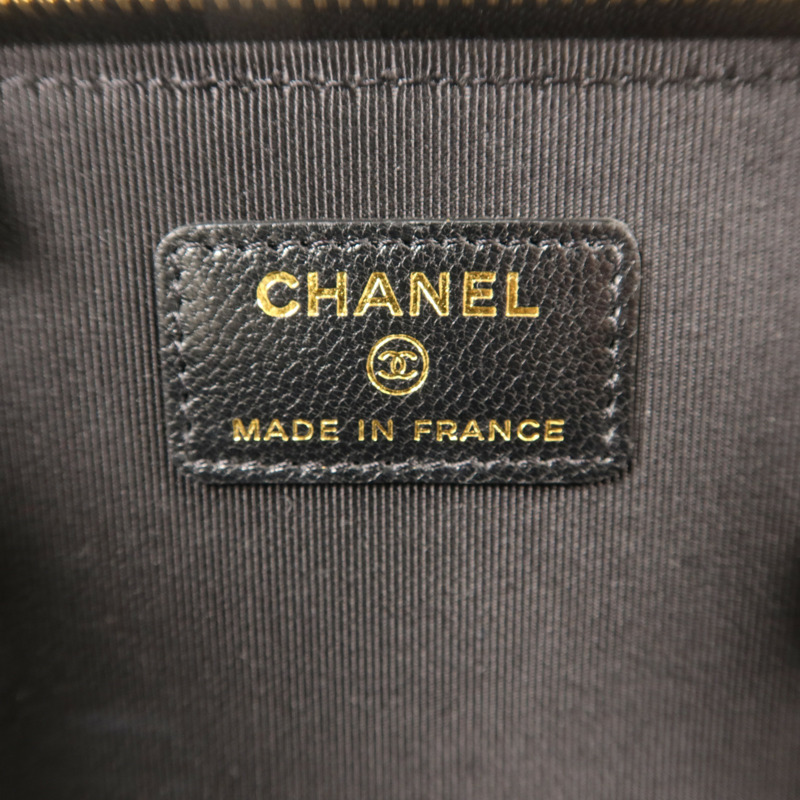 CHANEL 羊皮皮革Vanity Bag金扣鏈帶肩背袋-6