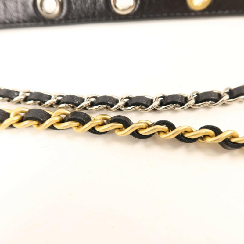 CHANEL 羊皮皮革Vanity Bag金扣鏈帶肩背袋-10