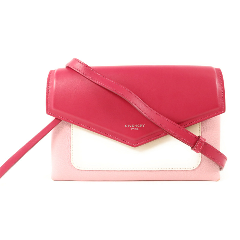 GIVENCHY 牛皮皮革Duetto銀扣肩背袋-0