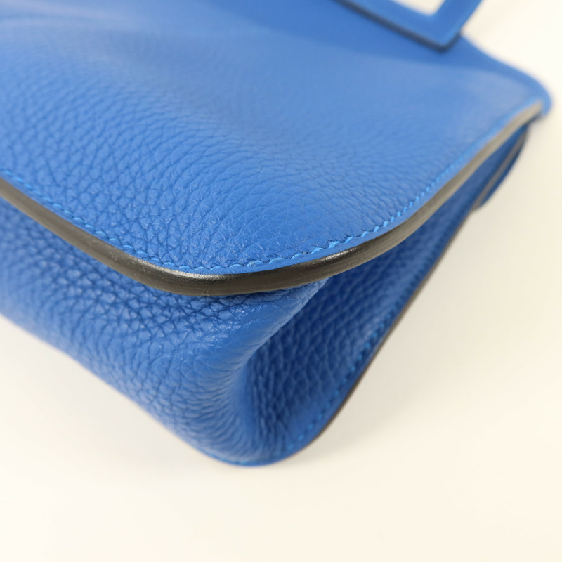 HERMES Clemence皮革Halzan 25銀扣手挽肩背兩用袋Mykonos-11