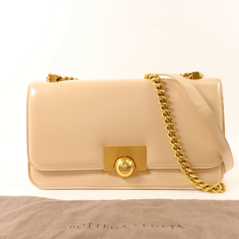 BOTTEGA VENETA 牛皮皮革Chain Shoulder Bag金扣鏈帶肩背袋-24