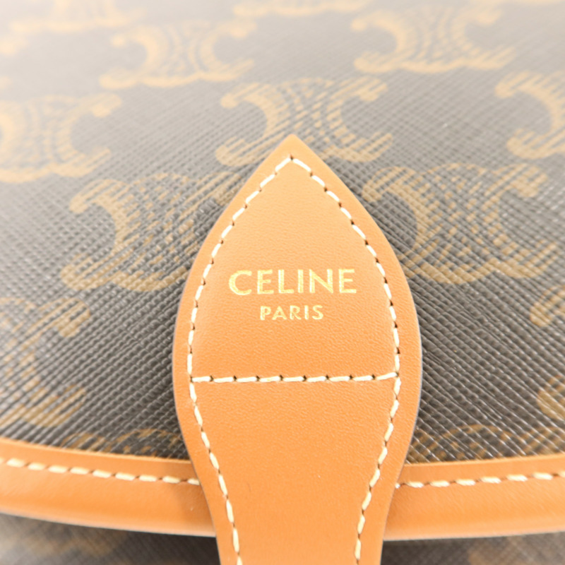 CELINE Trionphe帆布Folco金扣肩背袋-6