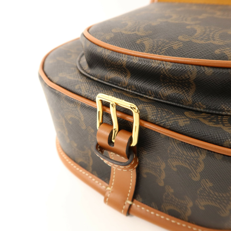 CELINE Trionphe帆布Folco金扣肩背袋-8