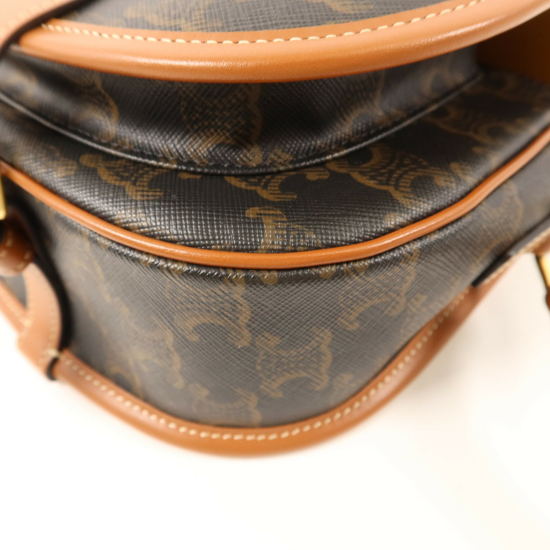 CELINE Trionphe帆布Folco金扣肩背袋-9